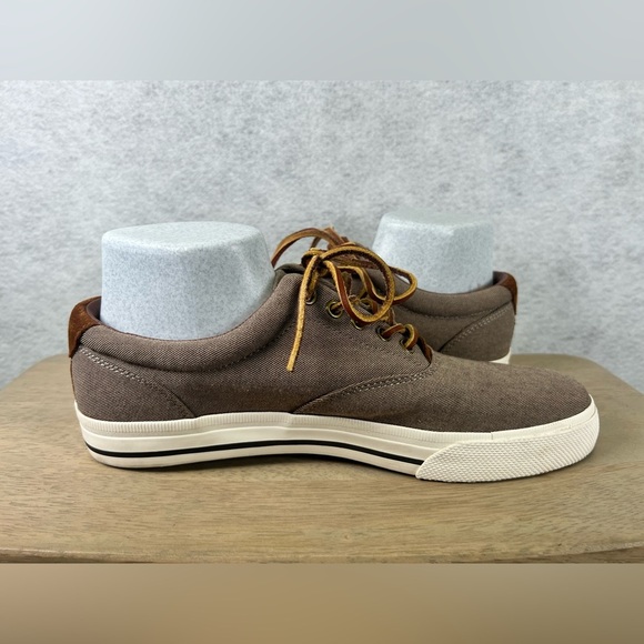Polo Ralph Lauren Shoes Vaughn Athletic Leather Brown Sneakers Size 10D - Picture 3 of 9